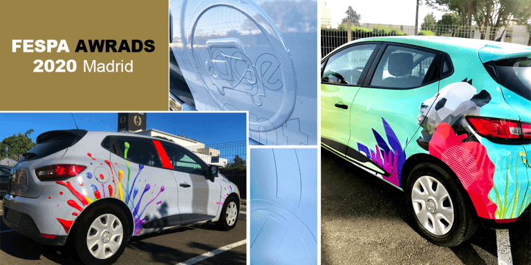 Sÿnia ; Doming ; Covering 3D ; marquage relief ; étiquette adhésive ; 3D ; véhicules ; Fespa Awards ;