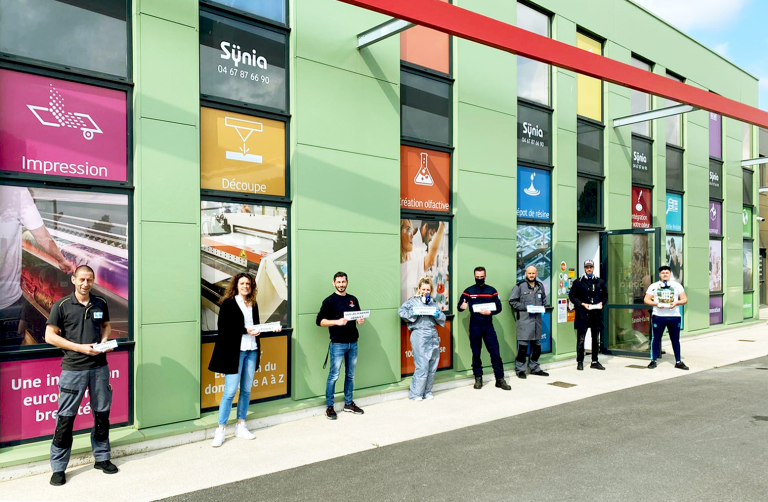 Sÿnia ; RSE ; doming ; étiquettes adhésives ; étiquettes 3D , étiquettes en relief ; Covid-19